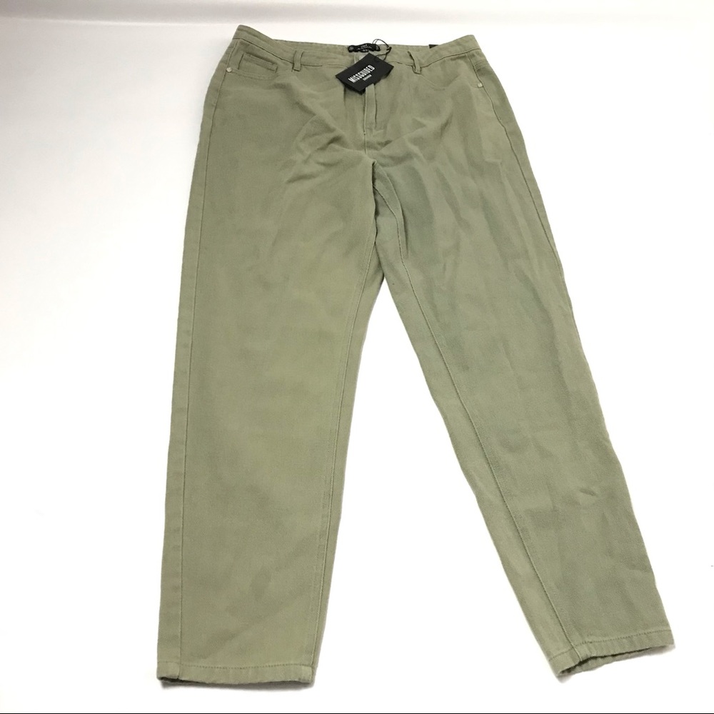 Missguided Riot High Rise Mom Jeans Size 12 Green